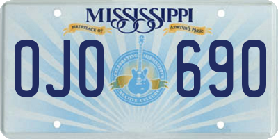 MS license plate OJO690