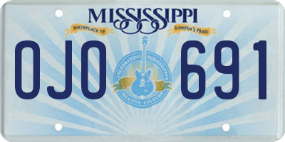 MS license plate OJO691
