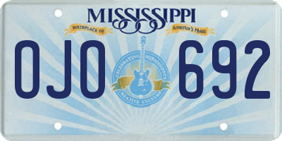 MS license plate OJO692