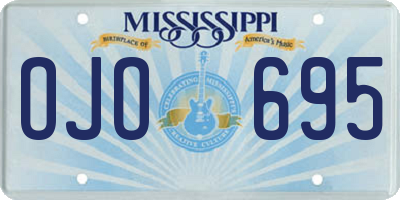 MS license plate OJO695