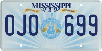 MS license plate OJO699