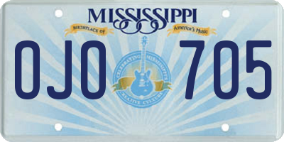 MS license plate OJO705