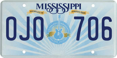 MS license plate OJO706