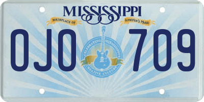 MS license plate OJO709