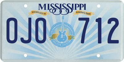 MS license plate OJO712