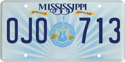 MS license plate OJO713