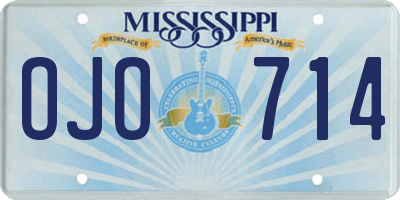 MS license plate OJO714