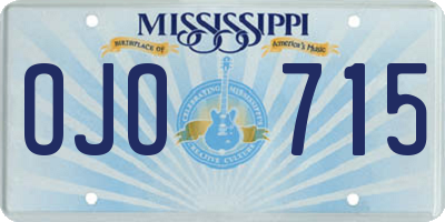 MS license plate OJO715
