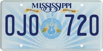MS license plate OJO720