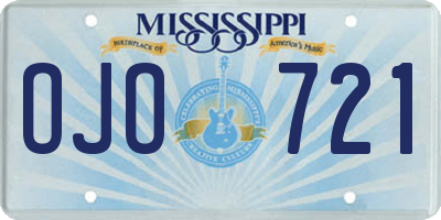 MS license plate OJO721