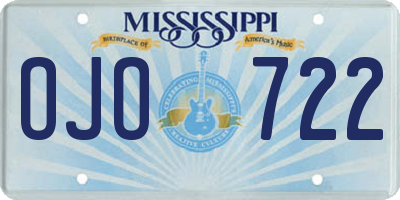 MS license plate OJO722