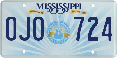 MS license plate OJO724