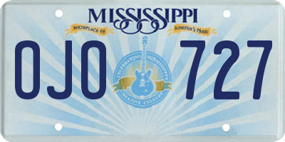 MS license plate OJO727