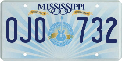 MS license plate OJO732