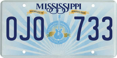 MS license plate OJO733