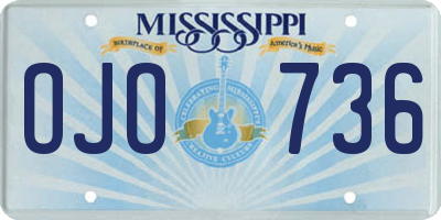 MS license plate OJO736