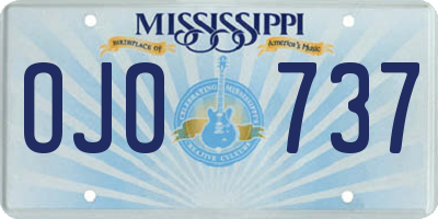 MS license plate OJO737