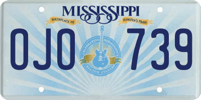 MS license plate OJO739