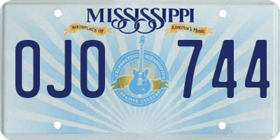 MS license plate OJO744