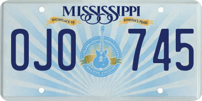 MS license plate OJO745