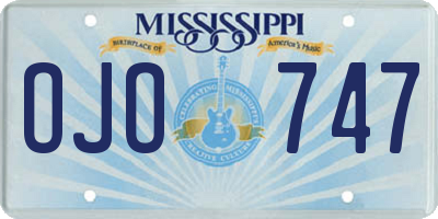 MS license plate OJO747