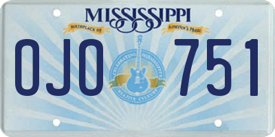 MS license plate OJO751