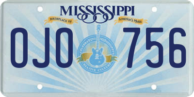 MS license plate OJO756