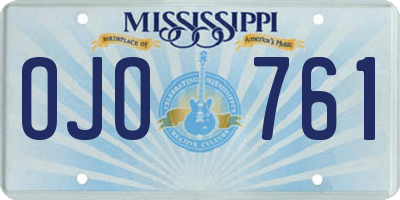 MS license plate OJO761