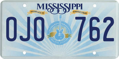 MS license plate OJO762