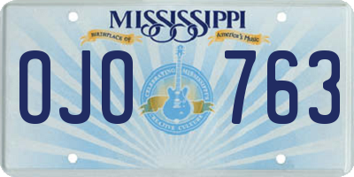 MS license plate OJO763