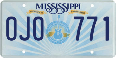 MS license plate OJO771