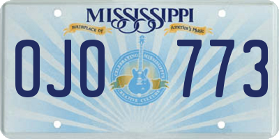 MS license plate OJO773