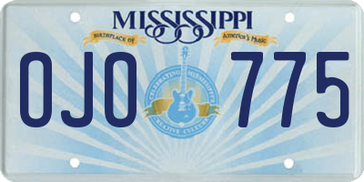 MS license plate OJO775