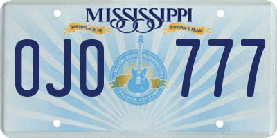 MS license plate OJO777