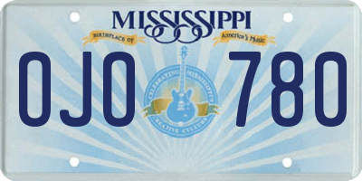 MS license plate OJO780