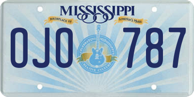 MS license plate OJO787