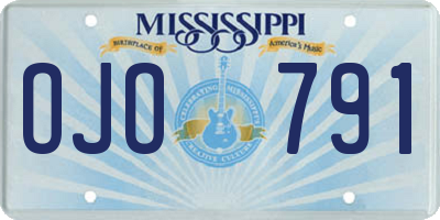 MS license plate OJO791