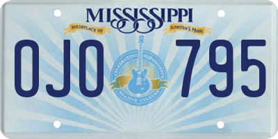 MS license plate OJO795