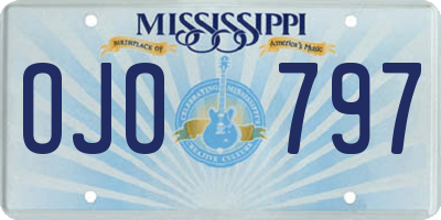 MS license plate OJO797