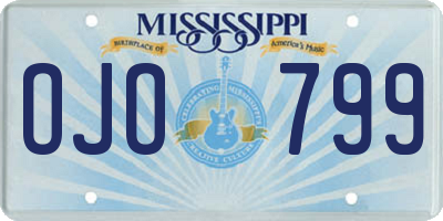 MS license plate OJO799