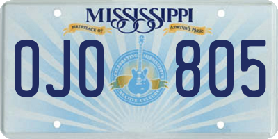 MS license plate OJO805