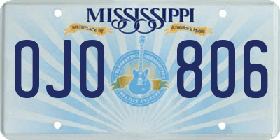 MS license plate OJO806