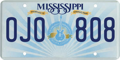 MS license plate OJO808