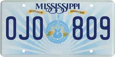 MS license plate OJO809