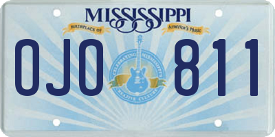 MS license plate OJO811