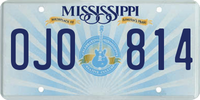 MS license plate OJO814