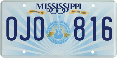 MS license plate OJO816