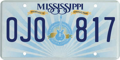 MS license plate OJO817