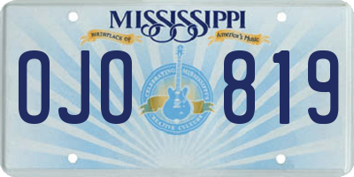 MS license plate OJO819