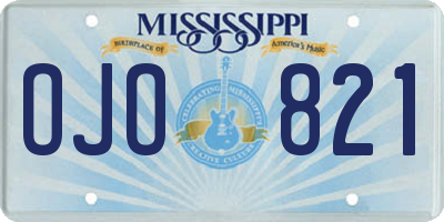 MS license plate OJO821